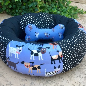 Round Donut Dog or Cat Bed with Memory Foam Cushion, Small Dog Bed, Pet Bed,