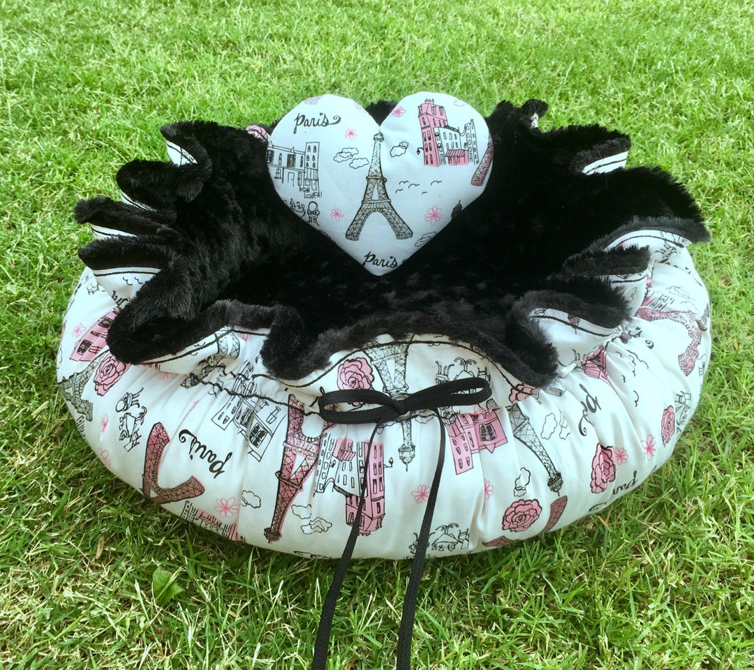 Reversible Drawstring Dog Bed: Memory Foam Cushion & Pillows - Etsy