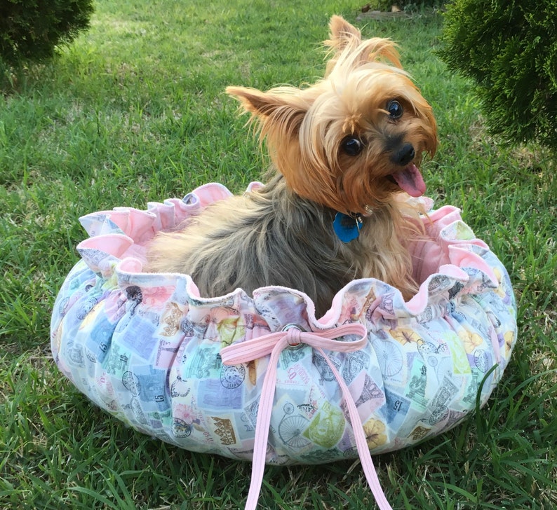 DrawstringStyle Dog Bed with Memory Foam Cushion and Etsy