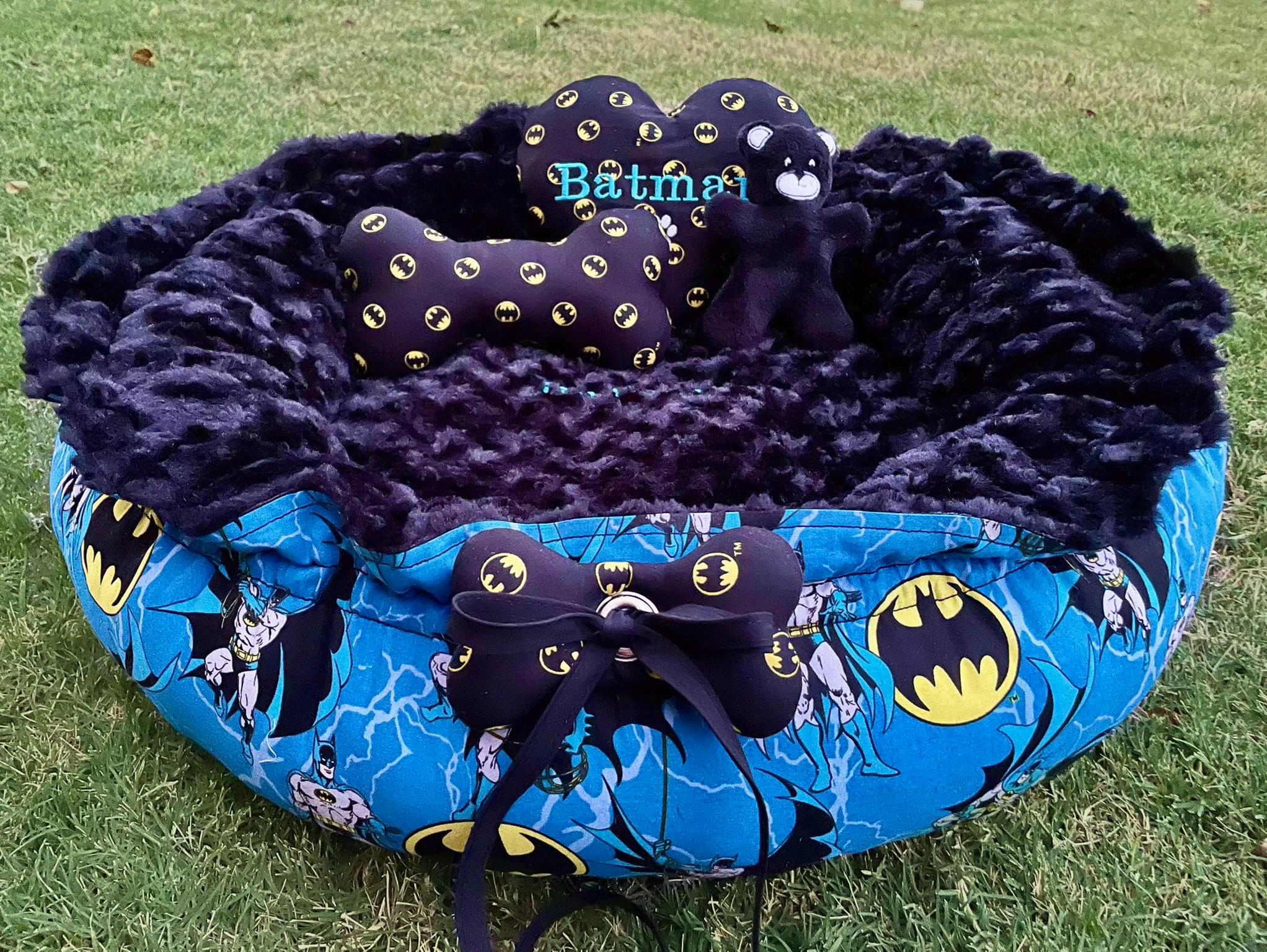 Drawstring Small Dog Bed: Memory Foam Cushion & Decorative Pillows - Etsy