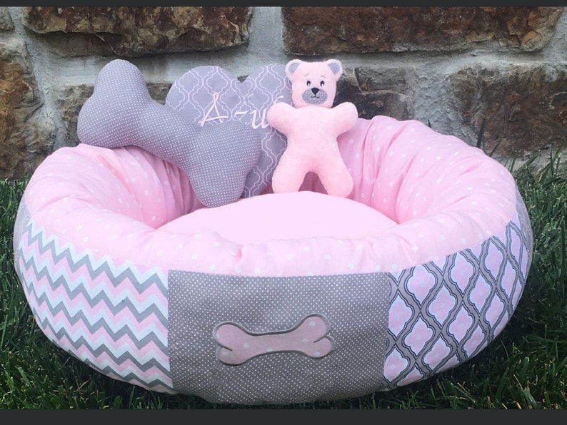 Round Donut Dog Bed With Memory Foam Cushion Etsy