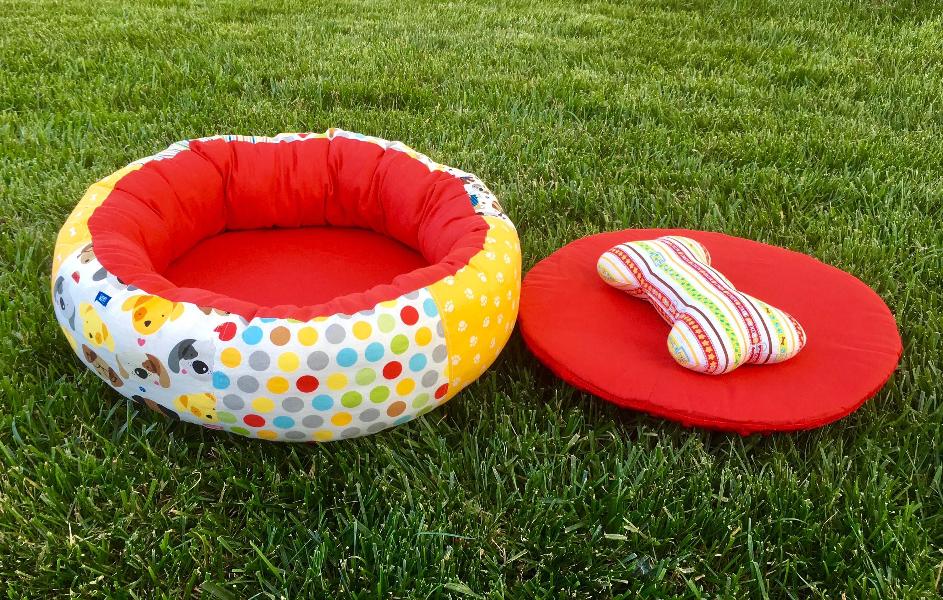 Reversible Round Donut Dog Bed With Memory Foam Cushion Small Etsy