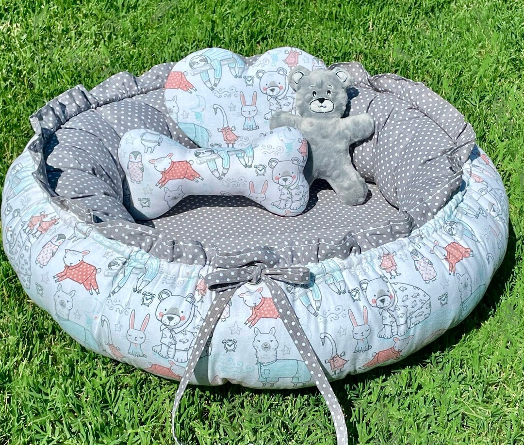 Drawstring Small Pet Bed: Memory Foam Cushion & Pillows - Etsy