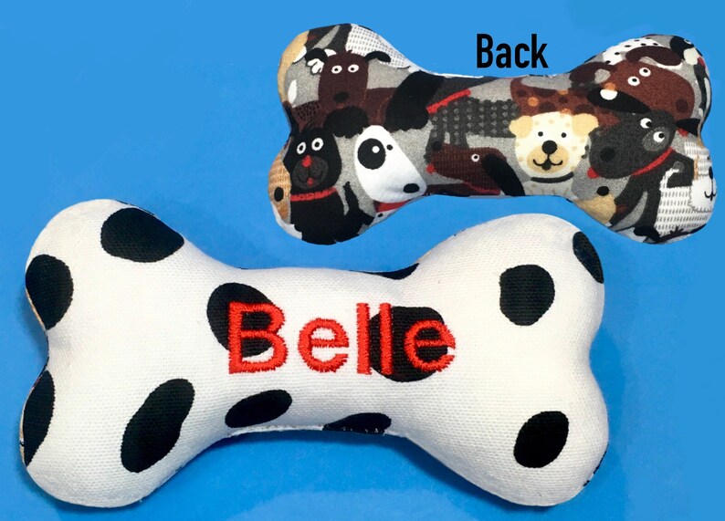 stuffed dog bone toy