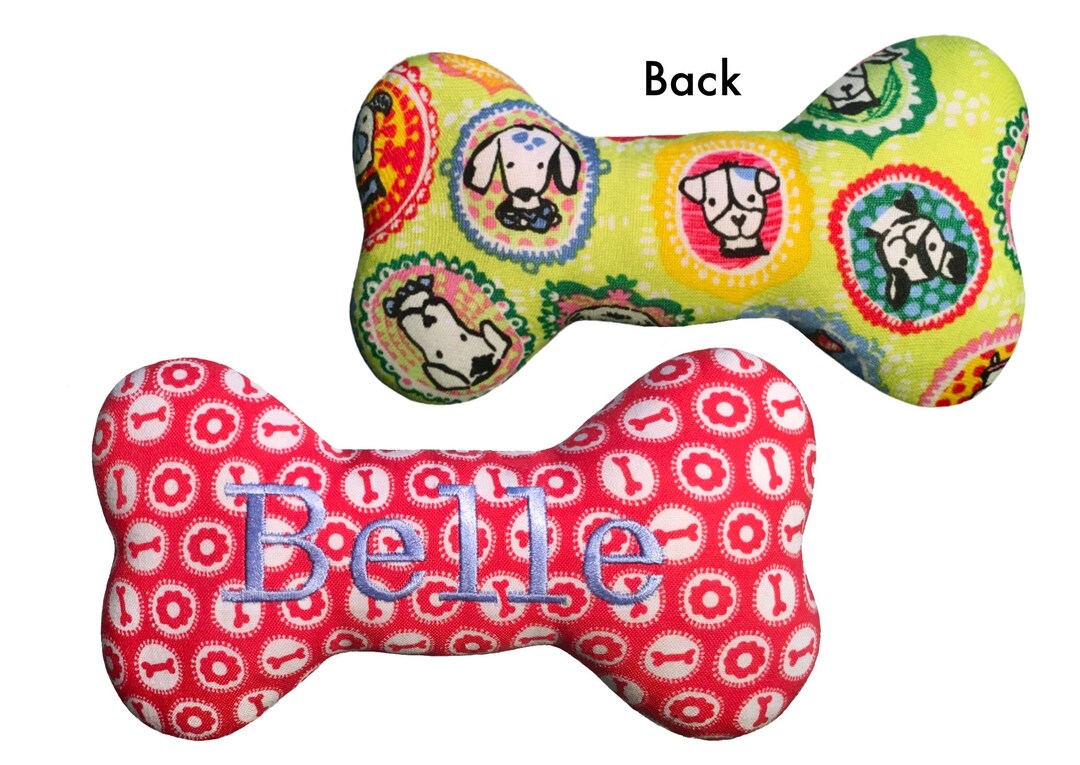 Monogrammed Dog Bone Toy for Teacup Dog / Puppy with Squeaker Etsy.de