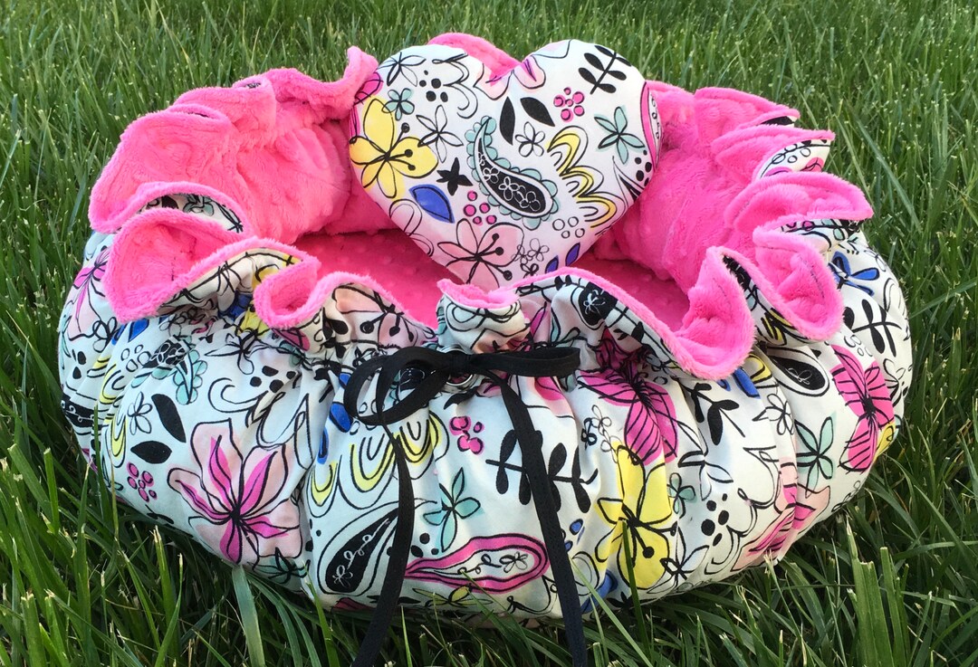 Drawstring Pet Bed: Memory Foam Cushion & Decorative Pillows - Etsy