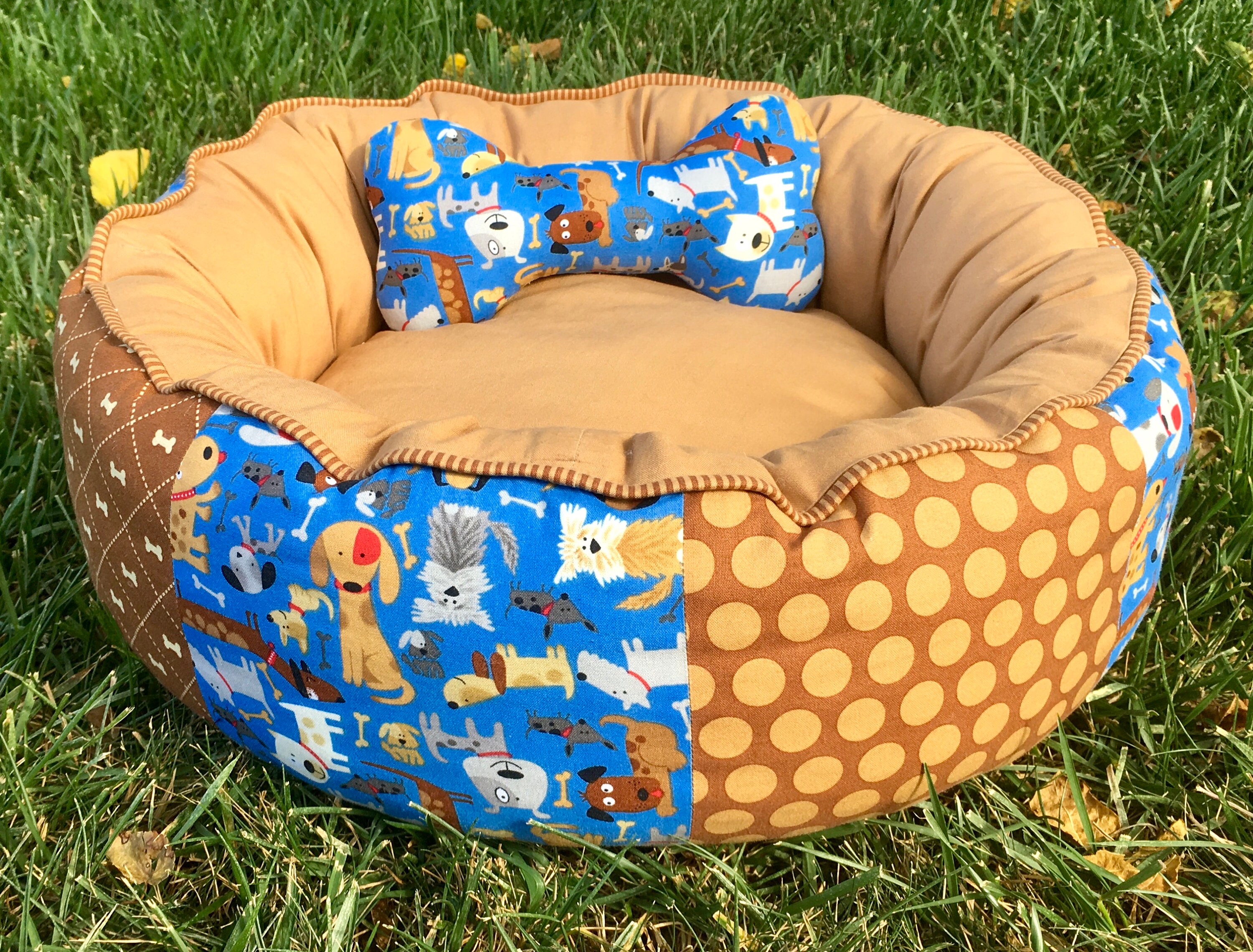 Round Donut Dog Bed With Memory Foam Cushion Small Dog Bed Etsy
