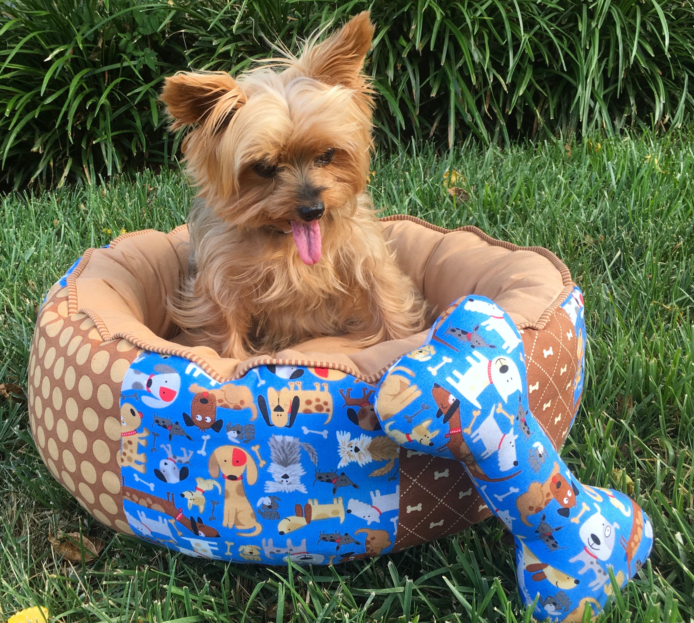 Round Donut Dog Bed With Memory Foam Cushion Small Dog Bed Etsy
