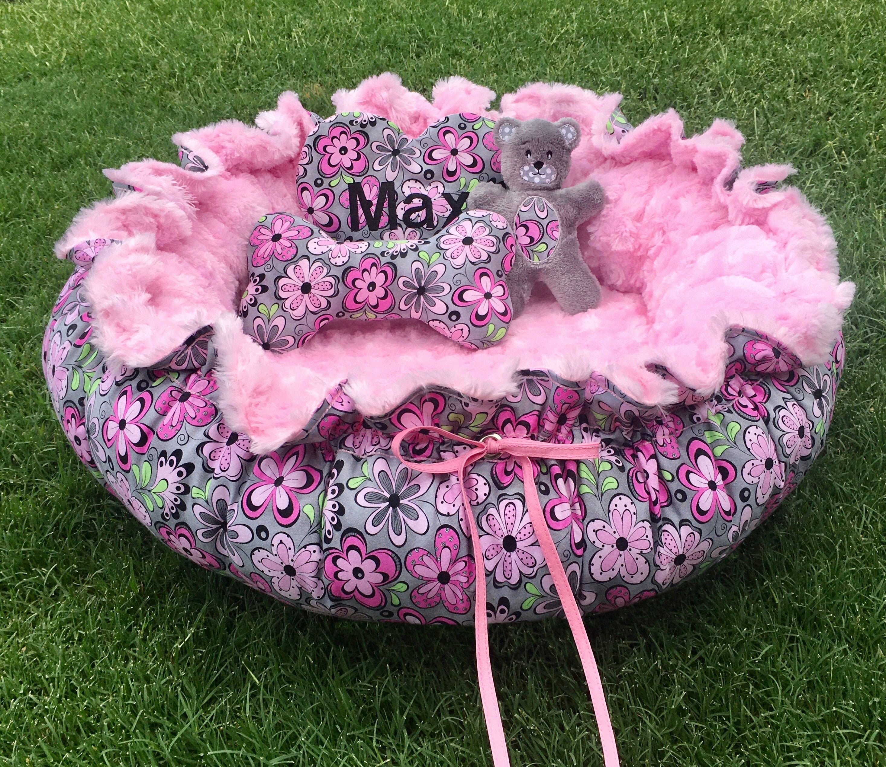 Drawstringstyle Dog Bed With Memory Foam Cushion and Etsy