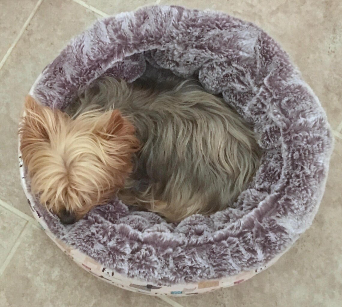 Drawstring-style Dog Bed With Memory Foam Cushion and a Luxurious Faux ...