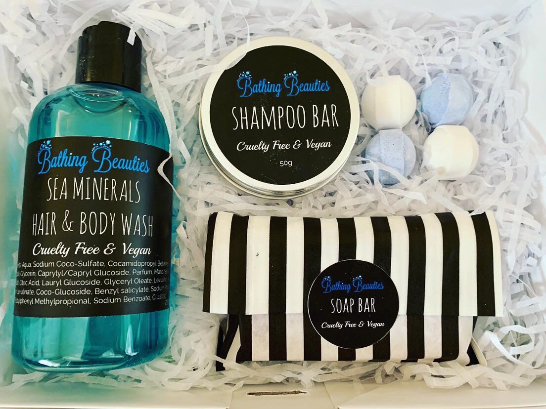 Men's Luxury Boxed Gift Set Body Wash Shampoo Bar Soap Etsy