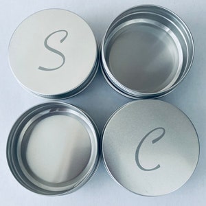 Labelled Shampoo Bar Tins, Silver or Black Tins, Soap Storage Tin, Travel Tin, Aluminium Tin Storage, Eco Friendly, Environmentally Friendly Silver tins & font