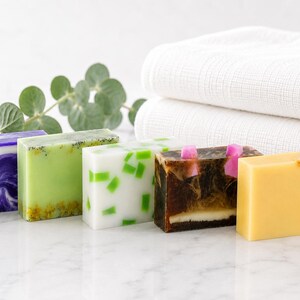 Confezione regalo di saponi vegani artigianali / Scegli tra 3, 5 o 8 saponette / Regalo senza plastica 5 soaps