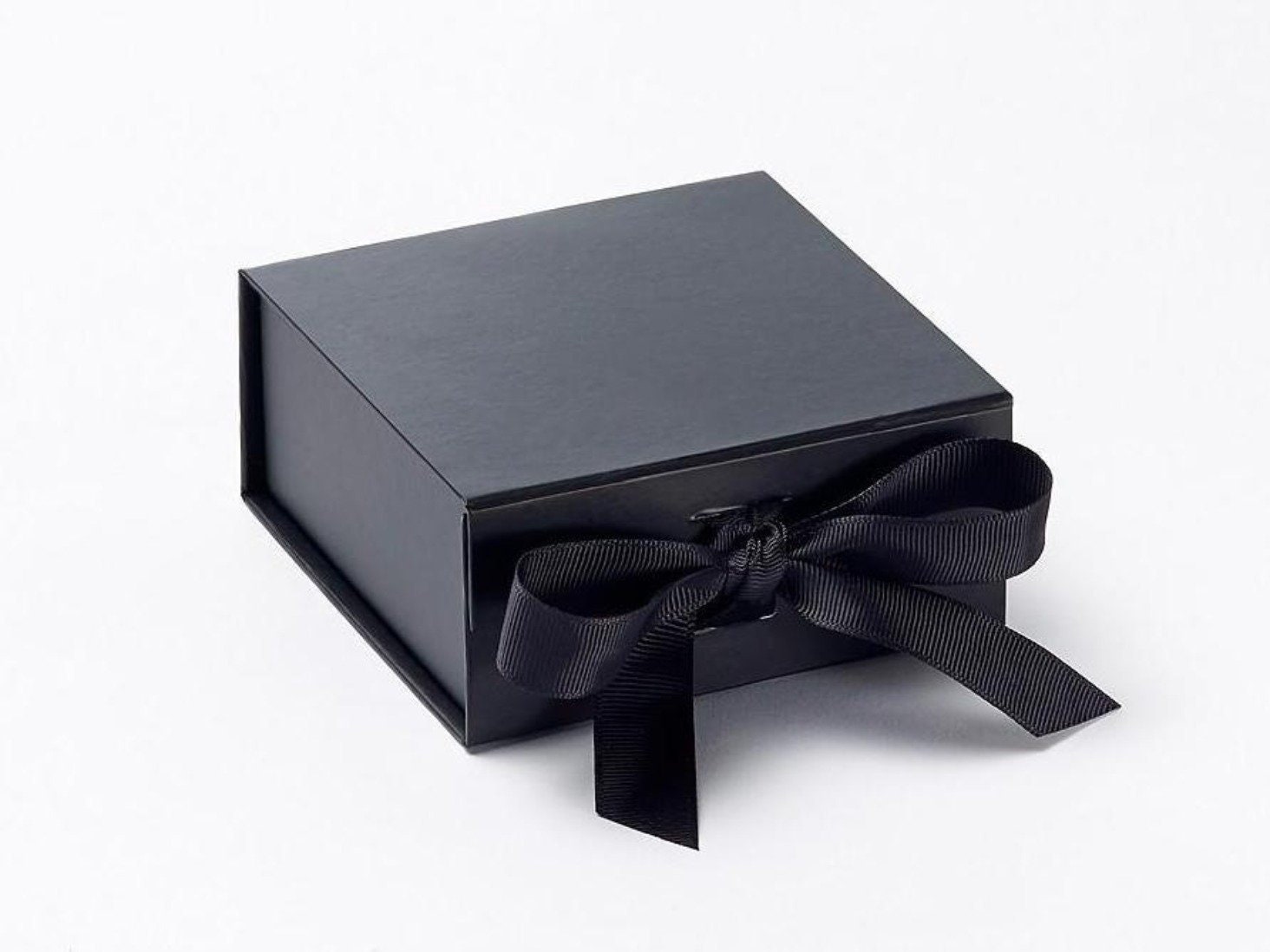 Small Black Gift Box, Plus Shredded Tissue, Jewellery Box