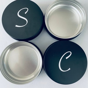 Labelled Shampoo Bar Tins, Silver or Black Tins, Soap Storage Tin, Travel Tin, Aluminium Tin Storage, Eco Friendly, Environmentally Friendly Black tins whit font