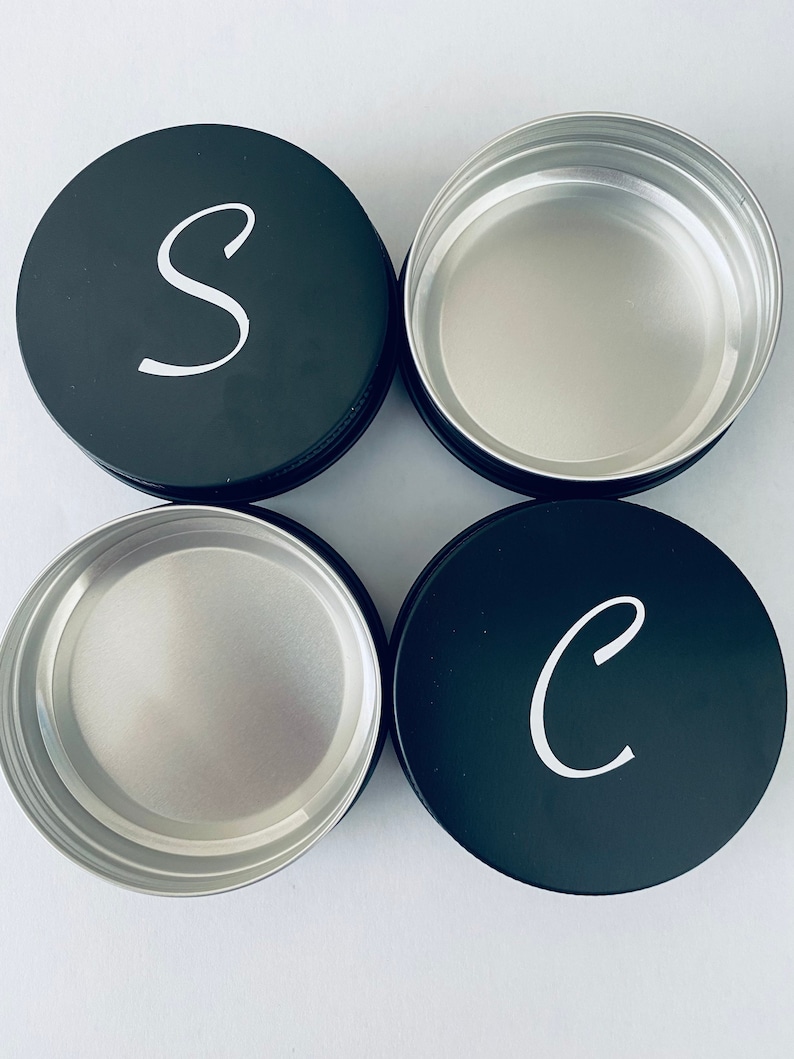 Labelled Shampoo Bar Tins, Silver or Black Tins, Soap Storage Tin, Travel Tin, Aluminium Tin Storage, Eco Friendly, Environmentally Friendly Black tins whit font