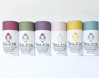 Bicarb Free Vegan Deodorant Stick: For Sensitive Skin, All Natural, Plastic Free, 6 Varieties