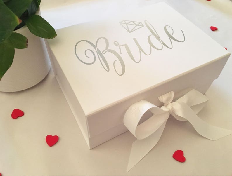 Bride Gift Box Wedding Day Keepsake Box 2 Sizes Deep White Etsy