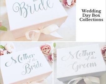 Wedding Day Box Collections, Luxury Keepsake Boxes, White Boxes, Wedding Memories, Wedding Gifts, Mother of Bride, Bridesmaid, Bride