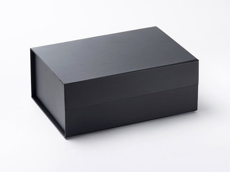 Medium Black Gift Box No Ribbon Deep Keepsakes Box Black Etsy UK