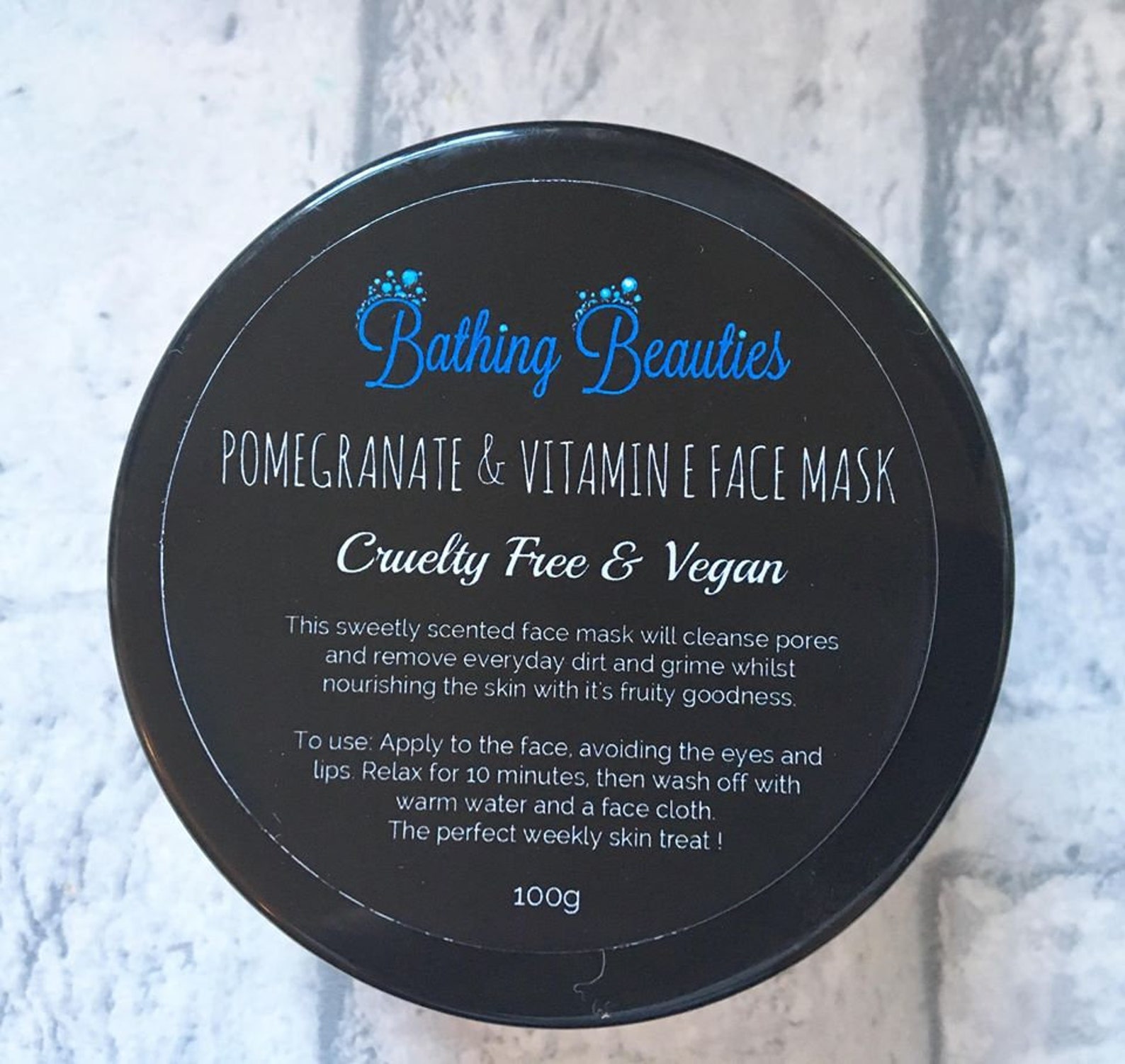 Pomegranate & Vitamin E Face Mask Pore Cleanser Vegan Face Etsy UK