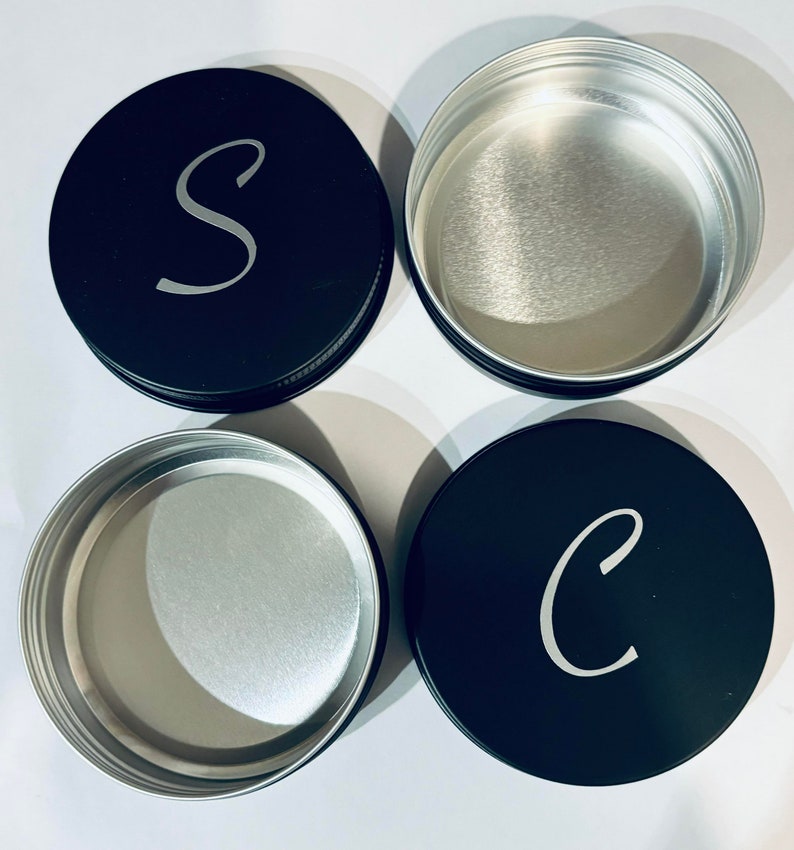 Labelled Shampoo Bar Tins, Silver or Black Tins, Soap Storage Tin, Travel Tin, Aluminium Tin Storage, Eco Friendly, Environmentally Friendly Black tins silv font