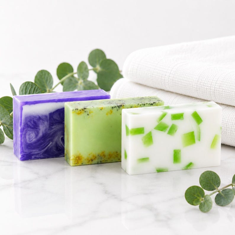Confezione regalo di saponi vegani artigianali / Scegli tra 3, 5 o 8 saponette / Regalo senza plastica 3 soaps