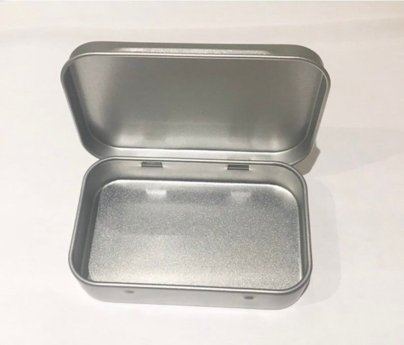 Small Shallow Storage Tin, Altoid Size, Tin Wallet, Travel Tin, Cotton Buds Tin, Tobacco Tin, Storage Tin, Reduce Waste, Aluminium Tin image 2