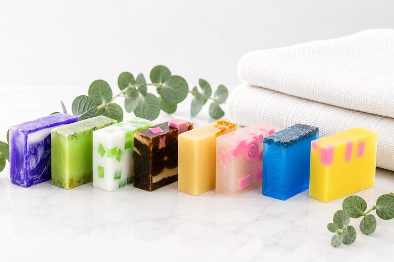 Confezione regalo di saponi vegani artigianali / Scegli tra 3, 5 o 8 saponette / Regalo senza plastica 8 soaps