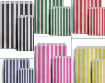 KEYYOOMY 100 CT Small Bright Color Paper Bags Rainbow Party Goodie Bags Party Favor Bag Paper Lunch Bag (100 CT, 3.1 X 5.1 X 9.4 In - View #4