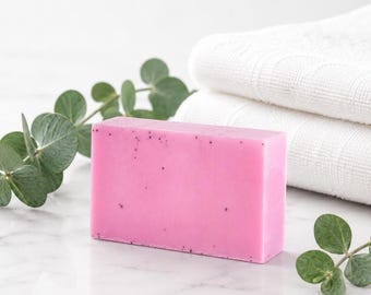 Handmade Vegan Soap | Strawberry Soap Bar, Jojoba Avocado Oil (SLS Free)