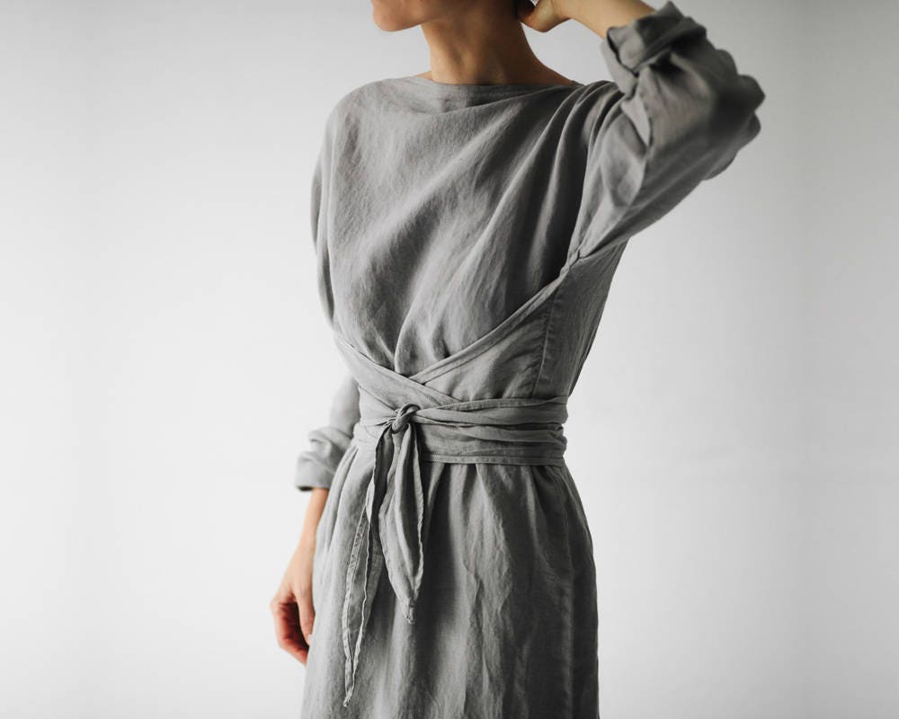 stone linen dress