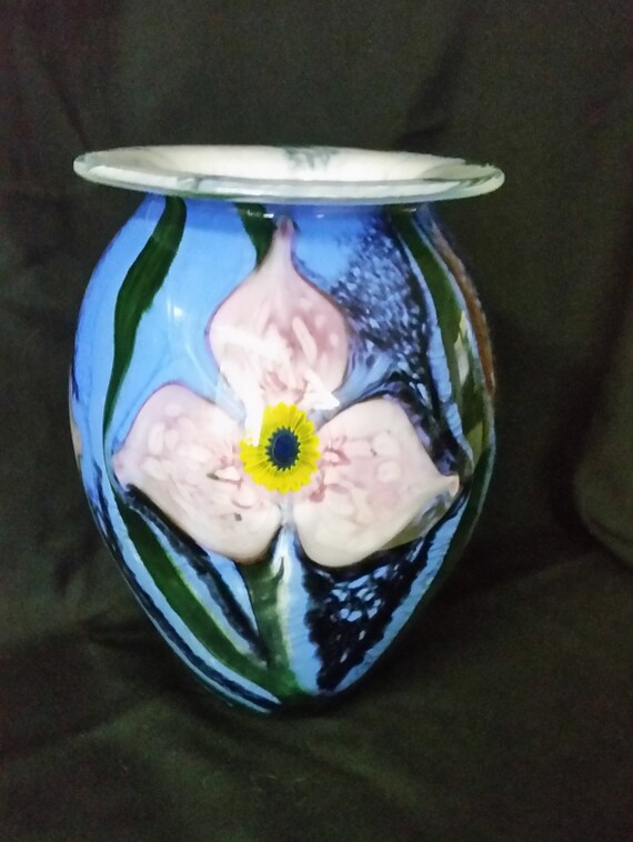 Art Glass Vase By Robert Eickholt 8 1 2 Etsy