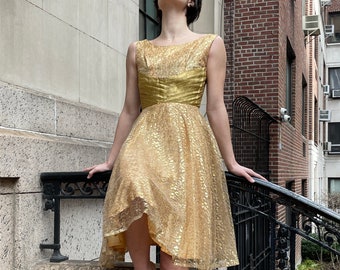 gold retro dress