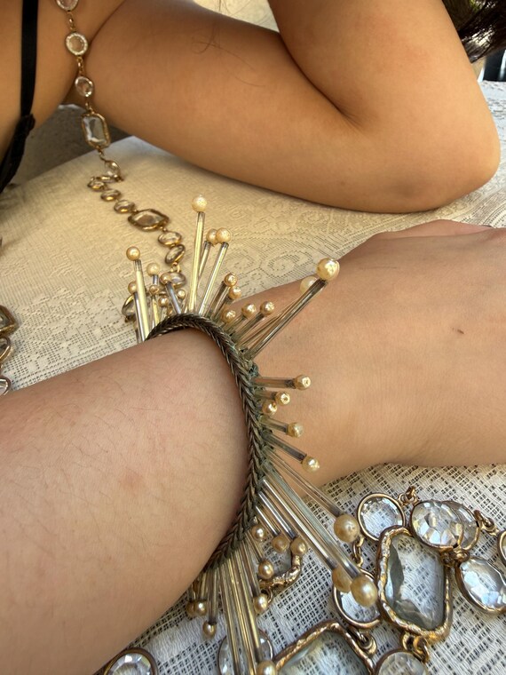 98P Chanel vintage-style sunburst  "Sputnik" bracelet,