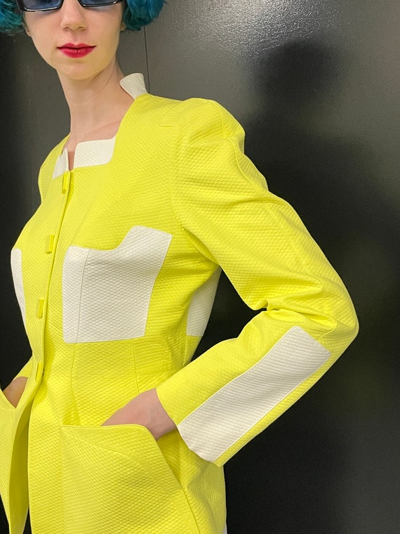 Thierry Mugler Edition 1980s yellow wool splotchy jumper