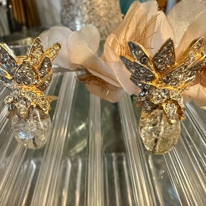 80s Kenneth Jay Lane (KJL) pineapple-shaped clip-on earring