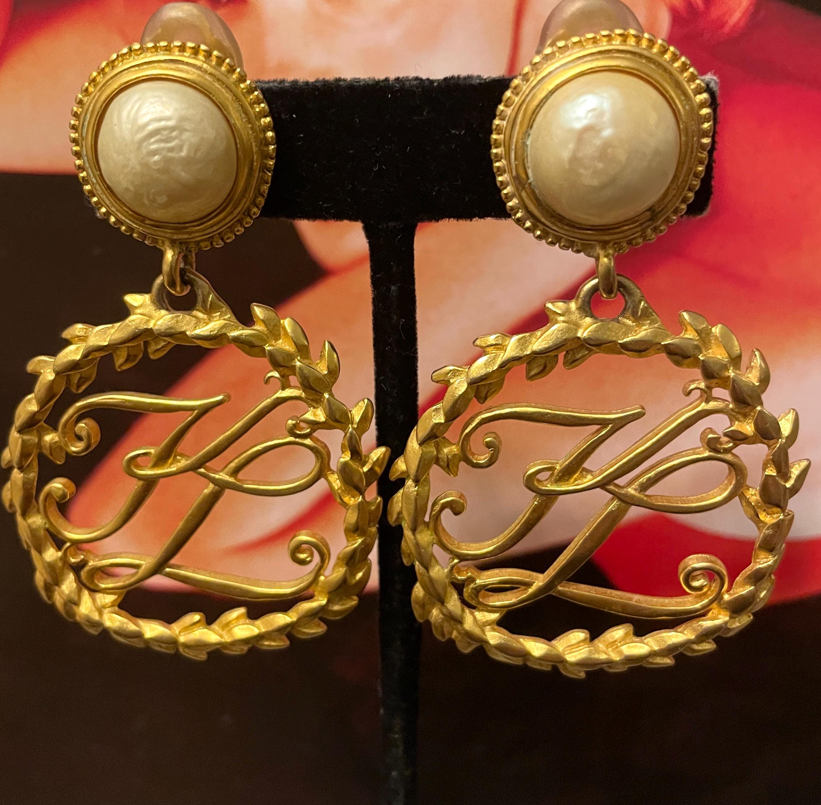 Karl Lagerfeld Hoop Earrings - Etsy