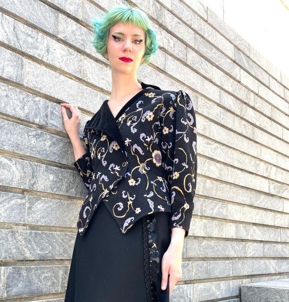 80s Ungaro Solo Dona Paris velvet evening jacket.… - image 1