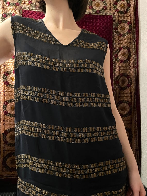 20's black silk flapper dress W 8 Horizontal pane… - image 6
