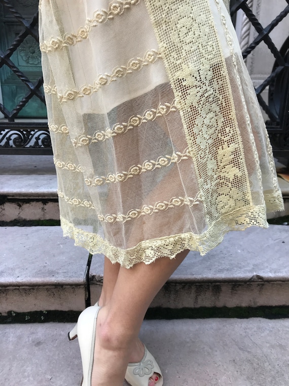 20's dress. exquisite vintage cream embroidered n… - image 6