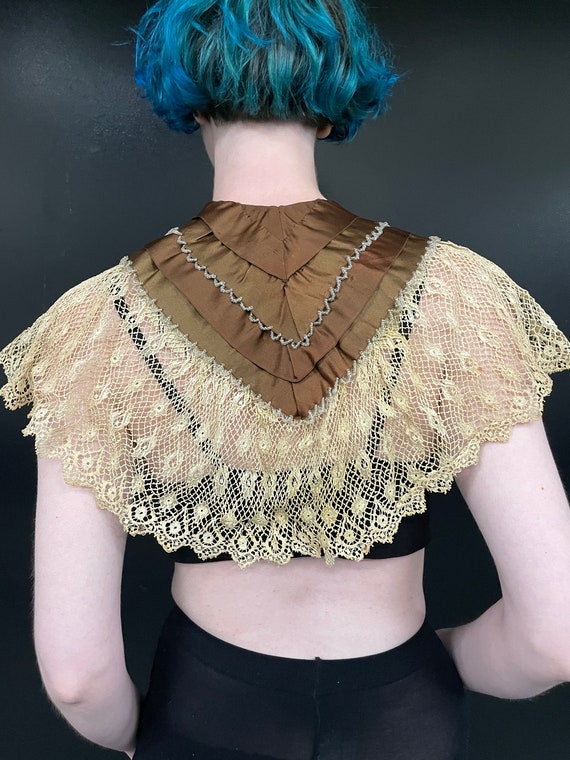 Victorian lace and ribbon caplet. delicate piece … - image 4