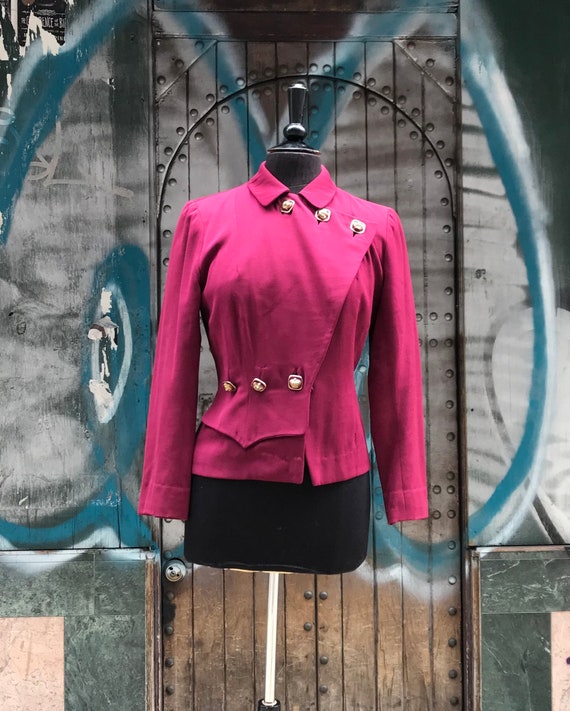 40's Gaberdine fuchsia jacket