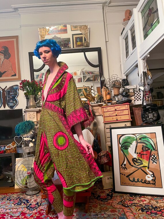 80s African print jumpsuit! Fabulously funky and c