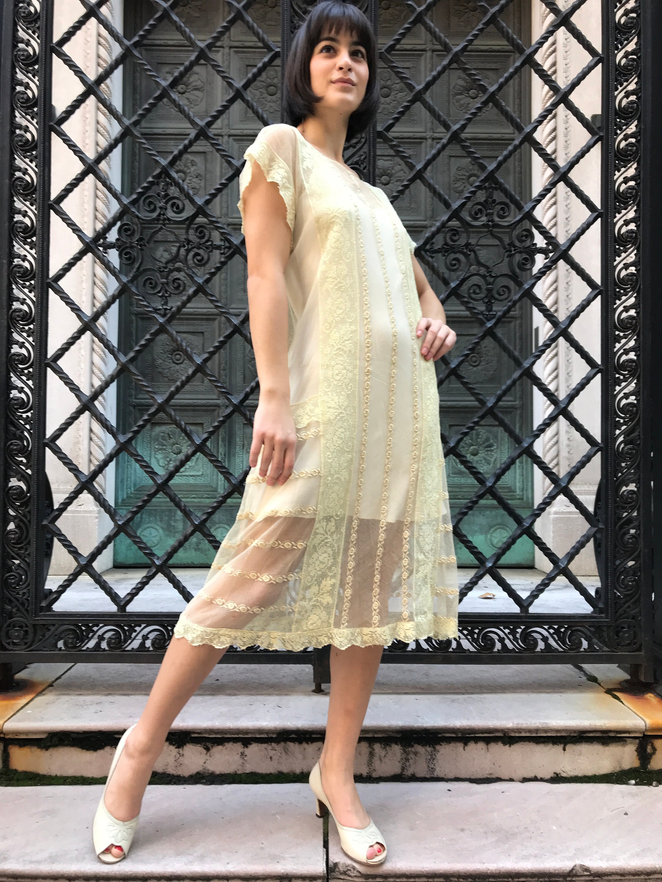 ANDRESD（アンドレスド）の「hem lace dress/ヘムレースドレス