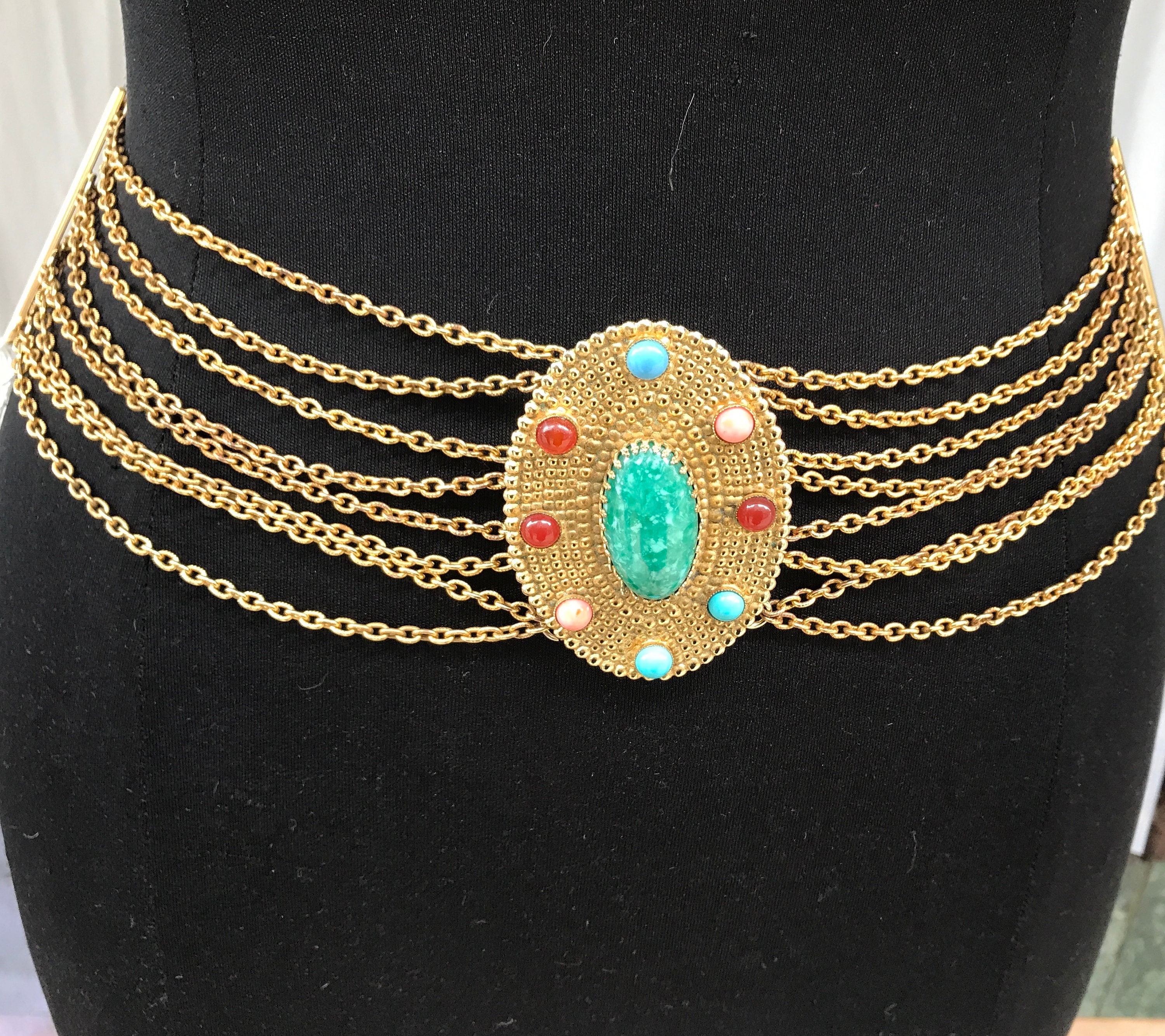 70's Dior Belt, Cabochon Gems, Christian Dior, Vintage Belt