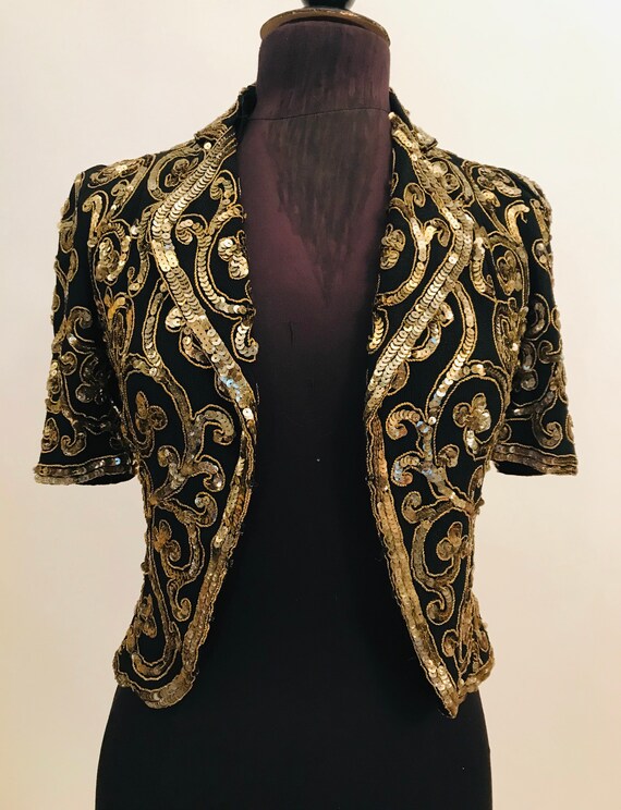 40's velvet bolero jacket w/ sequin