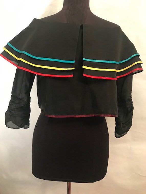80’s Sander Witlin Organza Top, 80's top, Organza