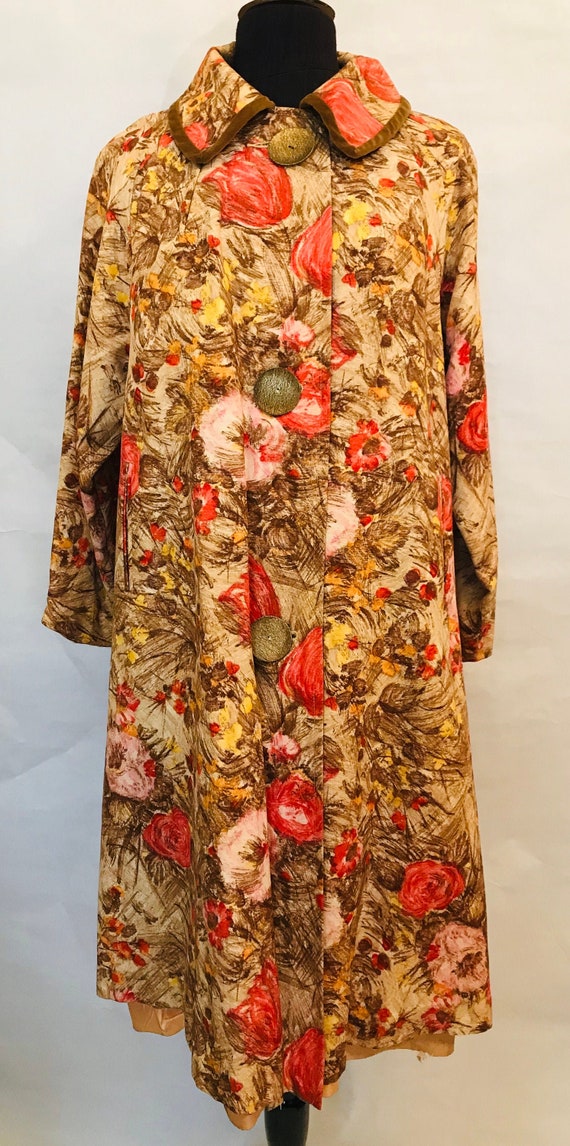 50’s cotton Rayon Blend Coat with 3 buttons, 50's