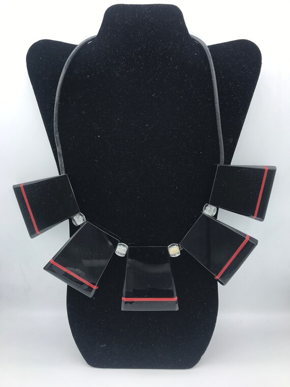 Darien Tejada Necklace With Five Big Plastic Pieces in Black Etsy UK